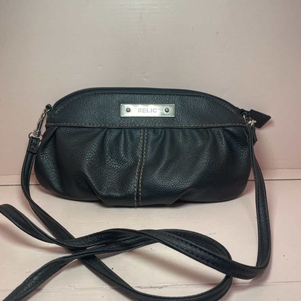 Relic By Fossil Handbag Black Crossbody Vintage Vtg Card Holder Clutch
